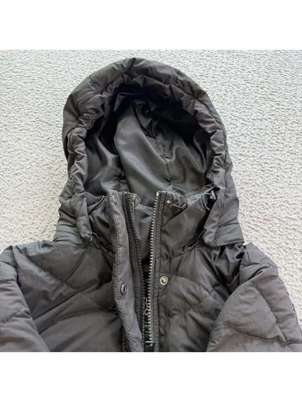 The North Face Women’s Black 550 Down Hooded Long Parka Jacket Coat Small Winter - Image 8
