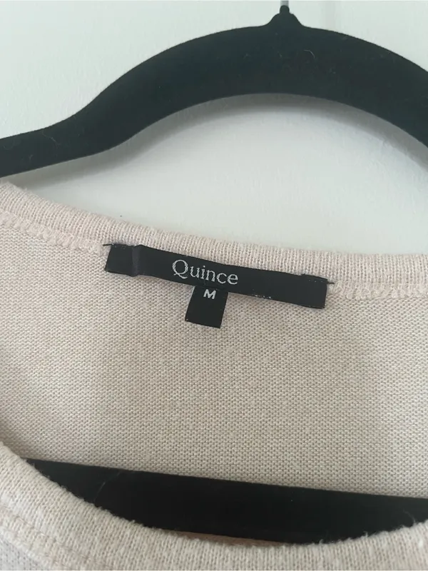 Quince Pink Lightweight Crewneck Sweater Medium Balletcore Capsule Wardrobe Cozy - Image 2
