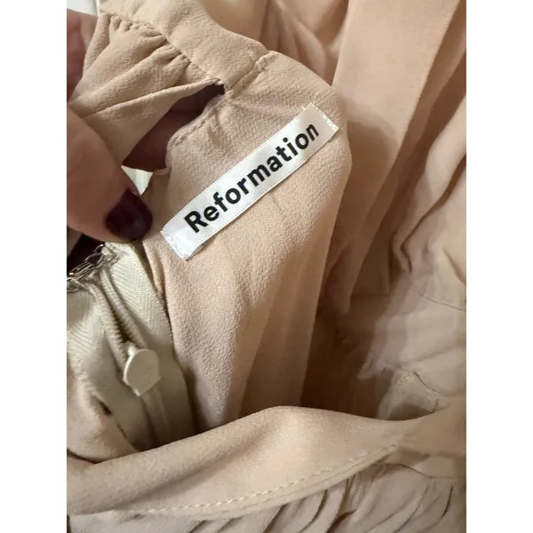 Reformation High Halter Neck‎ Open Back Maxi Dress Blush Nude Formal Gown - Image 10