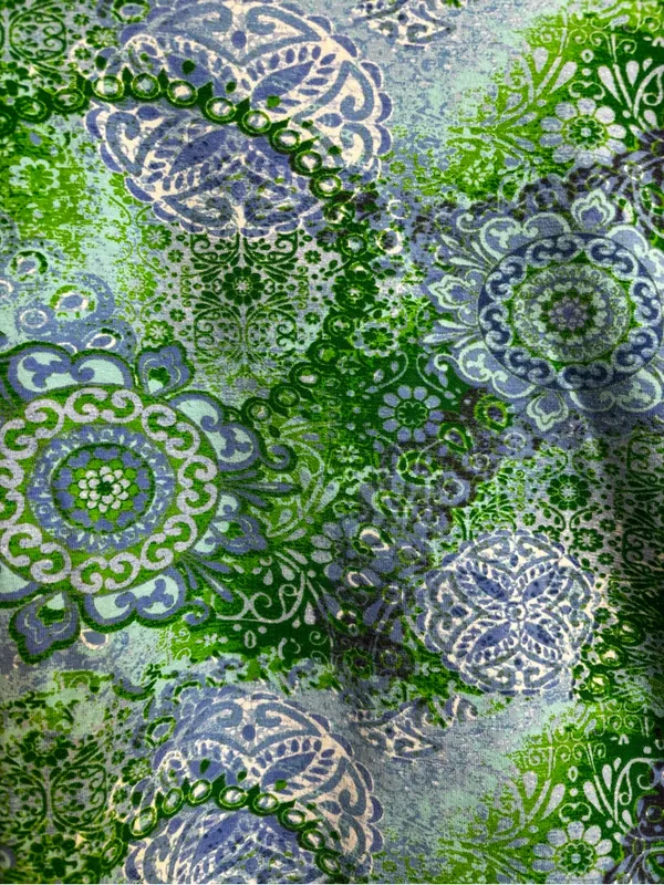 Chadwicks Green & Blue Patterned Scoop Neck Long Sleeve Top - Image 8