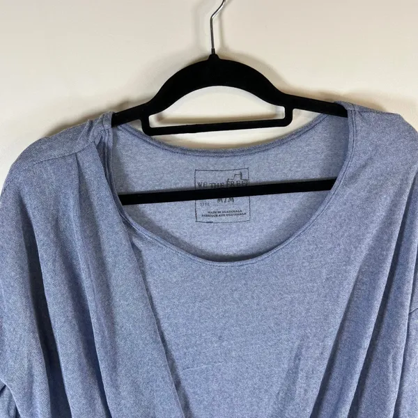 We The Free Free People Blue Draped‎ Slouchy Long Sleeve Top Womens Medium Boho - Image 2