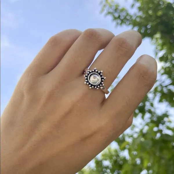 Boho Cute Gemstone Silver ring - Image 4