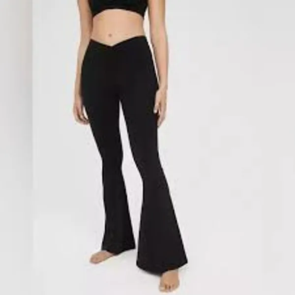 Offline by AERIE High Rise Flare Legging ACTIVE LOUNGEWEAR YOGA Black Small S - Image 2