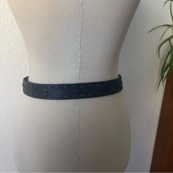 Medium/Large Black Studded Bling Leather Boho Belt - Image 5