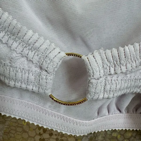 Aerie Pastel Lilac Purple Lace Bandeau O Ring Back Bralette XL - Image 5