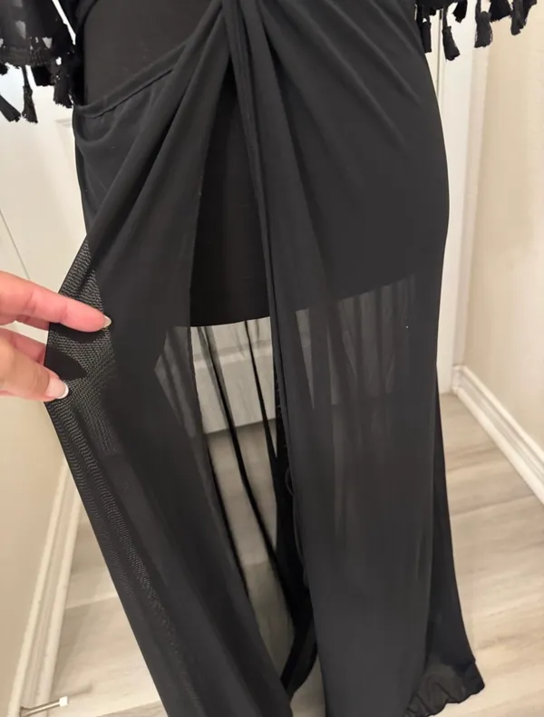 NWOT Black Knot-Front Sheer Maxi Swim Coverup - Image 5