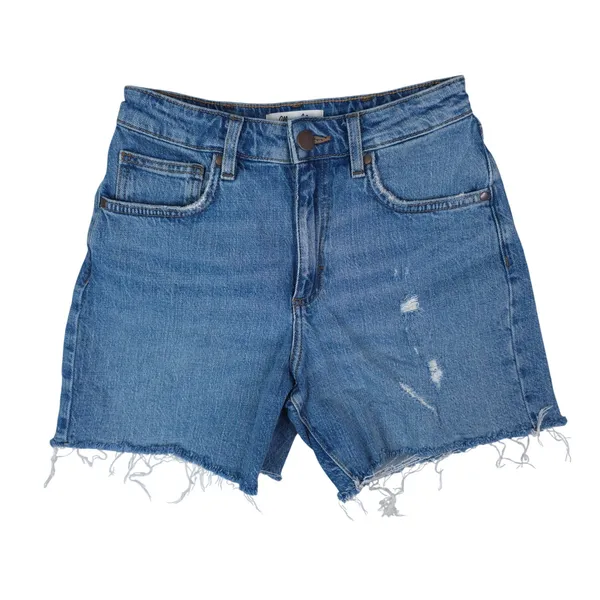 Wrangler Retro High Rise Cut Off Shorts Womens 26 Blue Distressed Raw Hem Frayed - Image 2