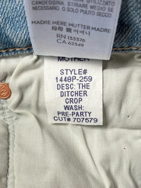 Mother The Ditcher Crop Color-block Denim Jeans, Pre-Party, Size 28 - Image 14