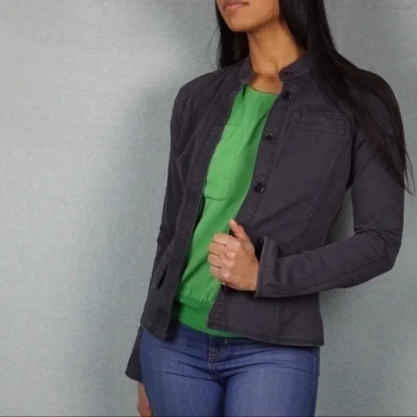 Ann Taylor‎ Chiffon Pocket Cuffed Sleeves Blouse - Image 2