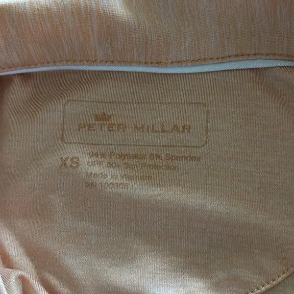 Peter Millar Peach Collared Golf Polo Top Size XS 5 Button Logo Active Shirt UPF - Image 4