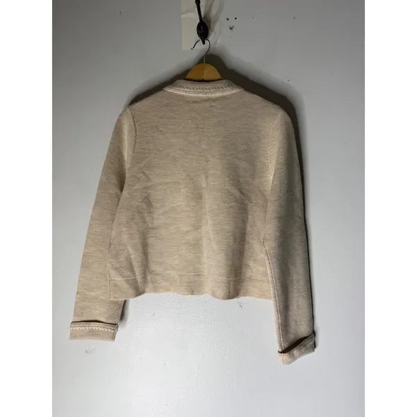 Seanne Betty cardigan textured beige crochet knit detail size small - Image 2