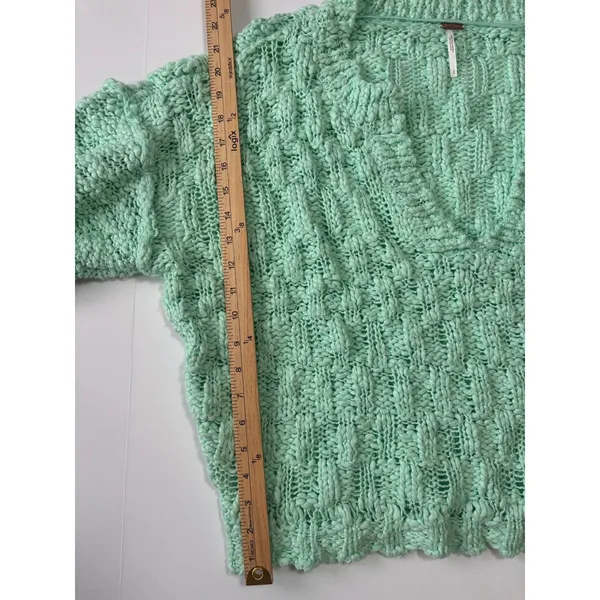 Free People Josephine Cotton Pullover Sweater Large Frozen Melon c3315 Boho‎ - Image 5