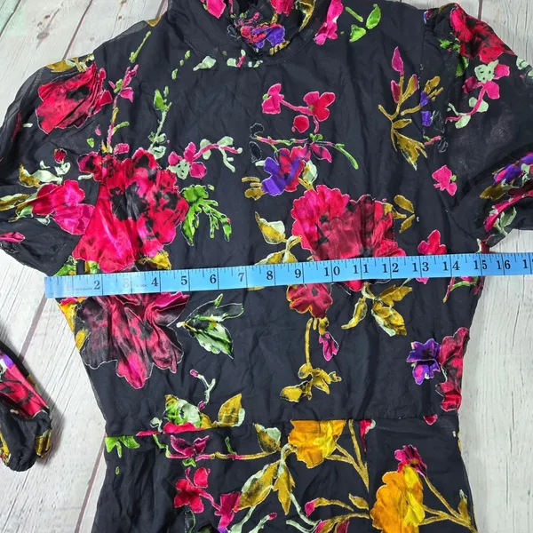 Lulus Graceful Arrival Black Floral Burnout Backless Maxi Dress S - Image 12