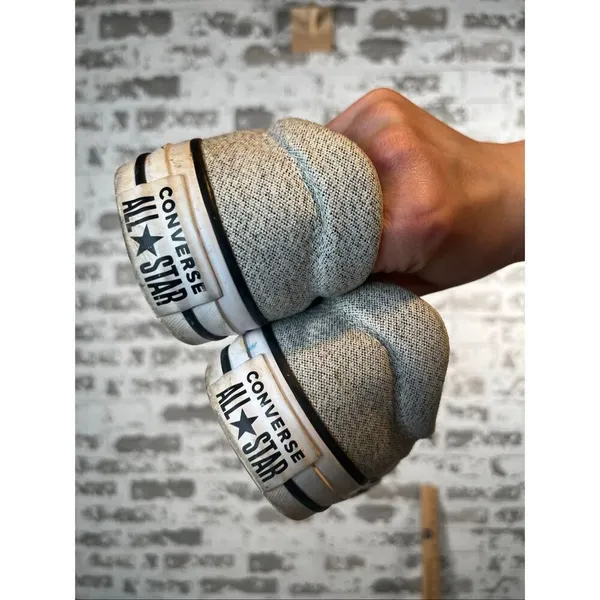 Converse | women gray lace up flat sneakers - Image 3