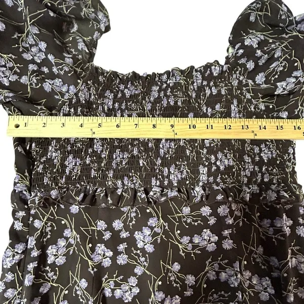 143 Story By Line Up Sz M Floral Maxi Brown Lavendor Front Slit Dress - Image 14