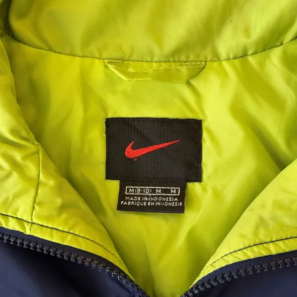 Nike Vintage 90s Colorblock Full Zip Windbreaker Jacket Women Medium Navy Blue - Image 6