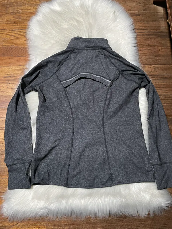 90 Degrees by Reflex Sweatshirt Women's L Gray Full Zip Pocket Stretch Activewear - Image 2