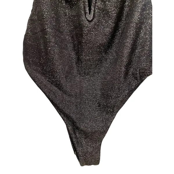 NWOT Dixxon Supreme Metallic One Piece Swimsuit XS Silver Sparkle High Cut - Image 8