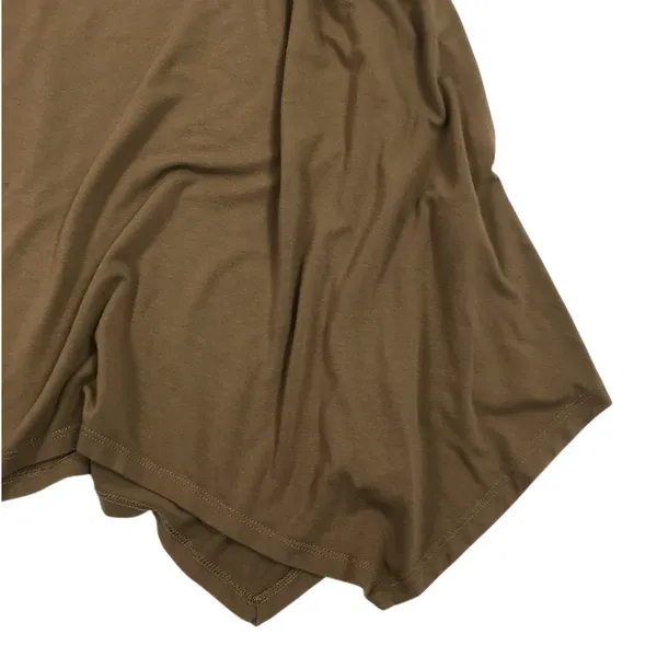 EILEEN FISHER Cowl Neck Jersey Knit Midi Dress Sz L Brown Coastal Relax Made USA - Image 6