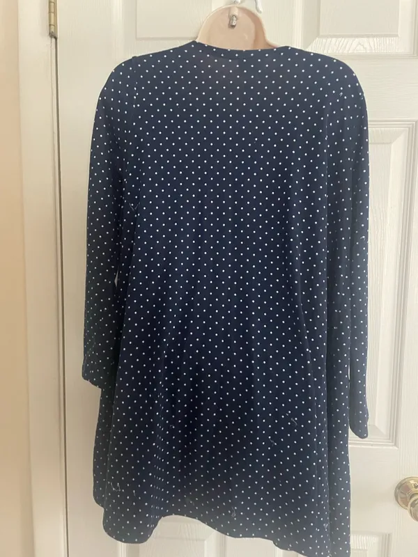 LuLaRoe Navy‎ Polka Dot Open-Front Blazer - Image 3