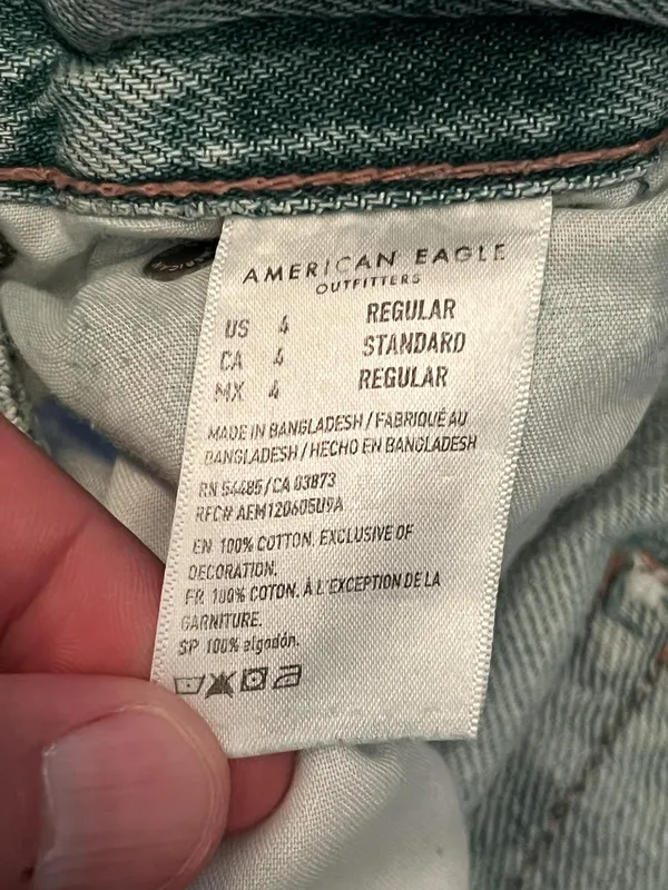 American Eagle Outfitters Skater Jeans Womens 4 Two Tone Wide Leg Distressed - Image 10