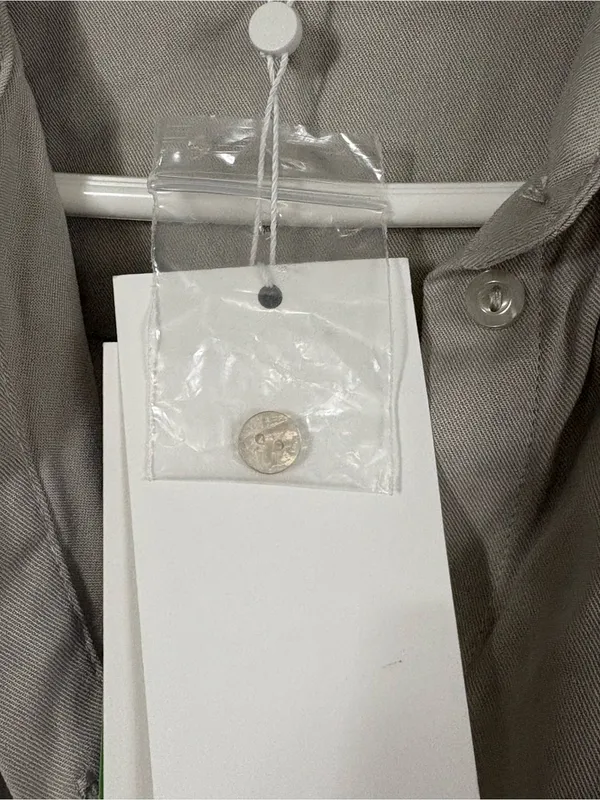 NWT Vila Vidania Gray Belted Shirt Dress MIDI 40 Front Button Spring Work Party - Image 8