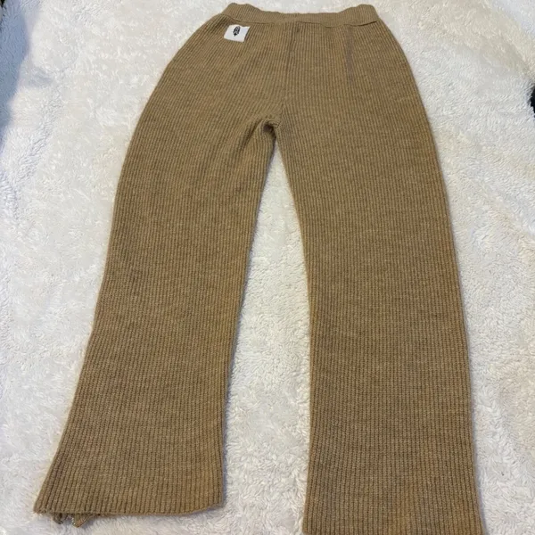 FP Movement Womens Ribbed Flare Knit Pants Tan Sz S Boho Indie Costal Casual - Image 3