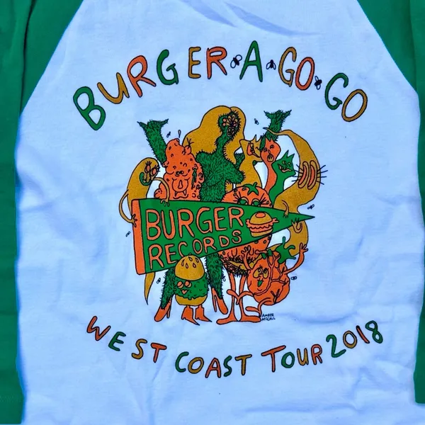 2018 Burger A Go Go West Coast Tour T Shirt Burger Records Graphic Tee - Image 2