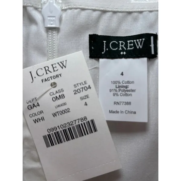 J.Crew Factory Lorelei Deco Dot Dress NWT White Strapless A-Line Size 4 - Image 5