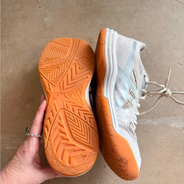 Asics White and Orange Athletic Shoes - Image 3