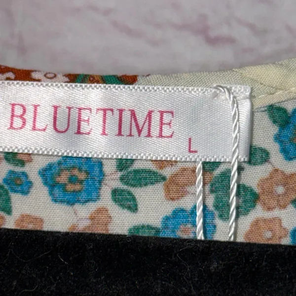 Bluetime Floral Boho Dress with 3/4 Sleeves Large NWT - Image 6