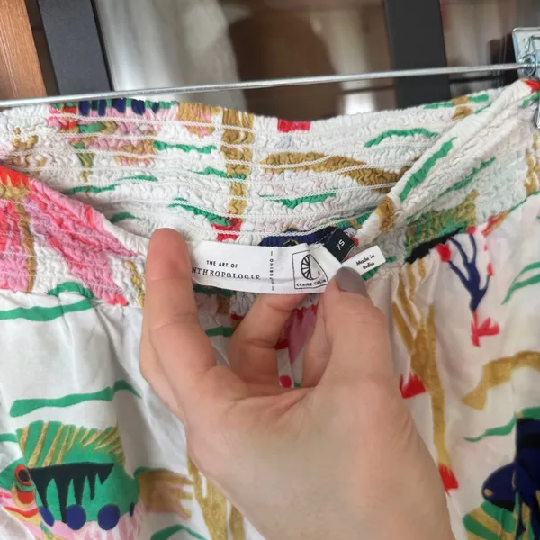 Anthropologie x Claire Colin art shorts elastic smock waistband colorful print - Image 2