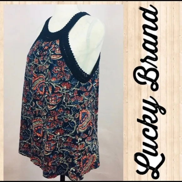 Lucky Brand Sleeveless Floral print Tank Size L - Image 2