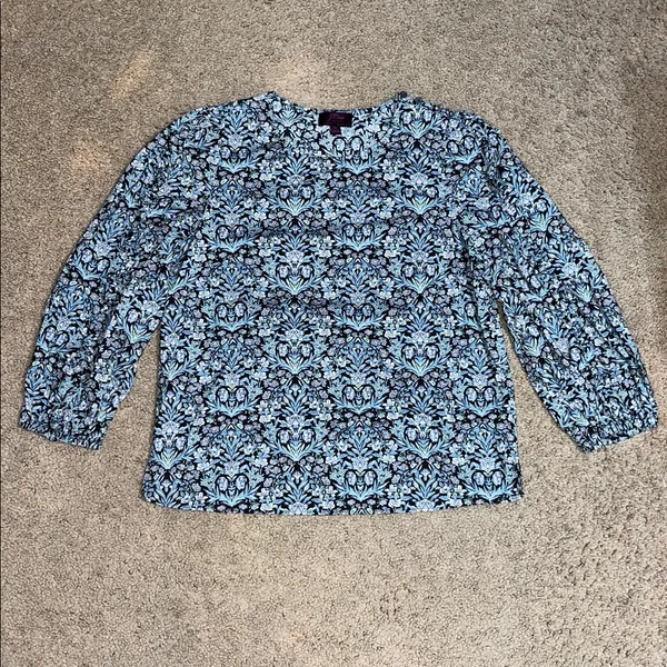 J. Crew Liberty‎ Fabric Sambourne Floral Ruffle Puff Sleeve Blouse Medium - Image 3