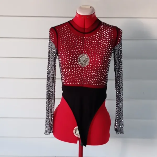 Shein Embellished Sheer Bodysuit Sz XS - Image 3