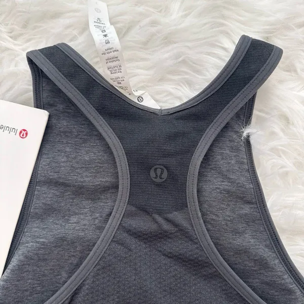 Lululemon Seamless Mesh Supportive Training Tank Top Graphite Grey Size 2 - Image 9