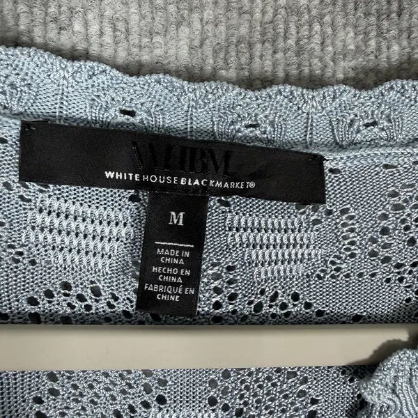 White House Black Market Size-M Womens Top Pointelle Stitch 3/4 Sleeve - Image 4
