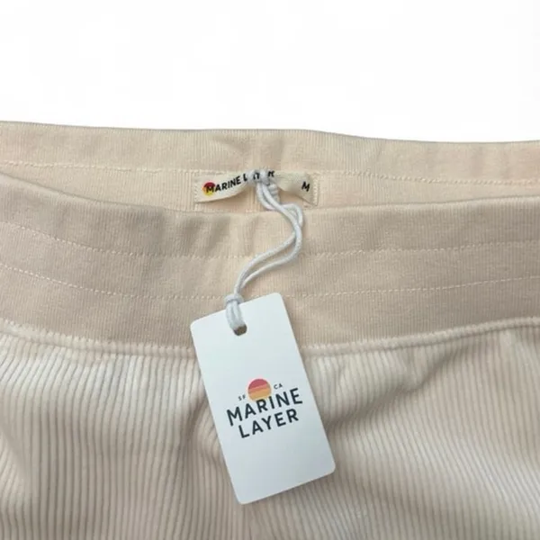 Marine Layer Cord Velour Wide Leg Pant Cream Ribbed High Rise Sz Med Soft Cozy - Image 7