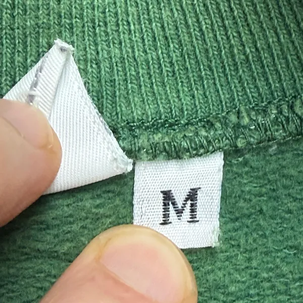 Private Line Quarter Zip Sweatshirt Womens M Green Vintage Distressed Streetwear - Image 4