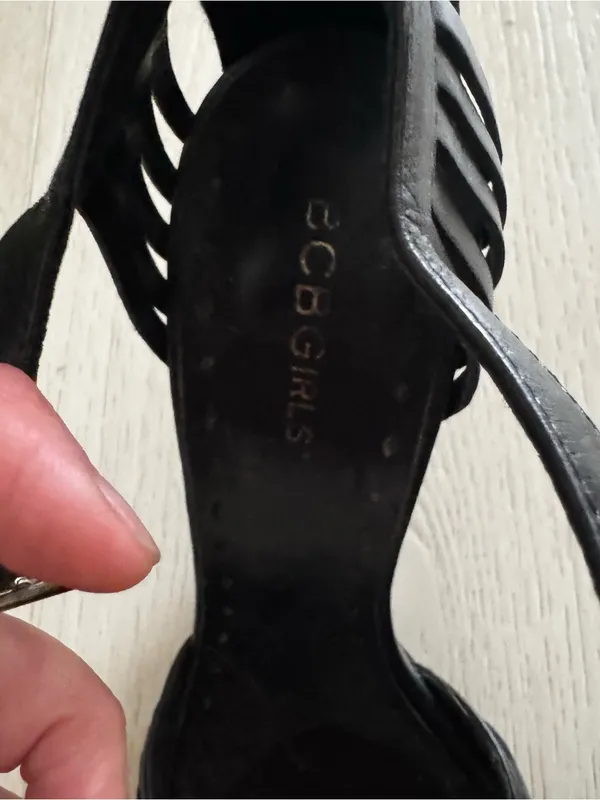 BCBGirls Black Strappy Open-Toe Heels - Image 5