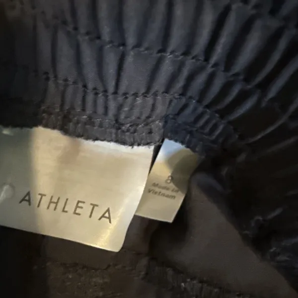 Athleta Black Drawstring Elastic Waist Pants With Pockets Size 8 - Image 5