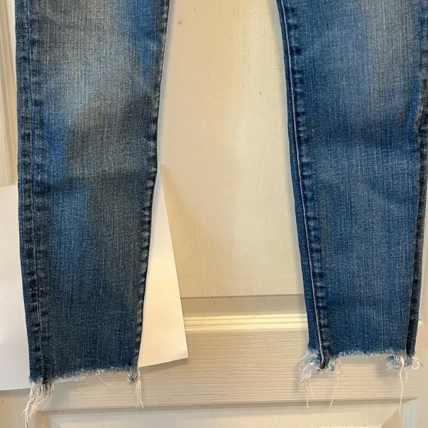 Madewell 9‎ High Rise Skinny Crop Jeans Size 23 Raw Hem Blue Denim - Image 8