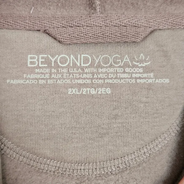 Beyond Yoga Womens Oyster Taupe Oversized Fleece Hoodie Sweatshirt 2XL NEW - Image 9