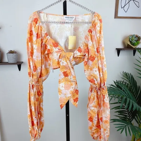 Charlie Holiday Cindy Floral Crop Top Maxi Skirt Set Retro Boho Vacation 2 Piece - Image 6