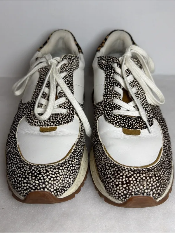Madewell Sneakers Unisex Kickoff Trainer Leather Calf Hair Lace Up - Image 4
