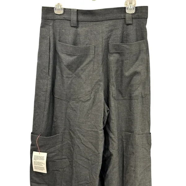 Topshop Gray Wide Leg Pinstripe Pants 6 NWT Trousers High Waisted Professional - Image 6