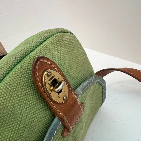 Fossil Austin Flap Bag Messenger Green Leather Adjustable Crossbody - Image 8