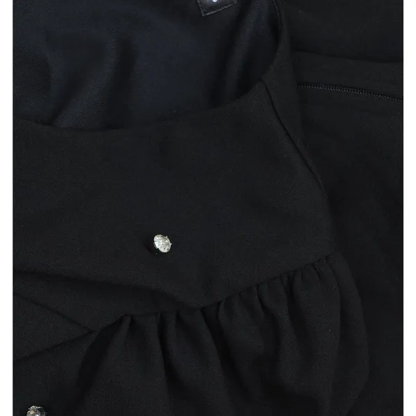 NWT Crystal Doll Juniors Puff-Sleeve Rhinestone Dress CIZ12525 Black XL - Image 7