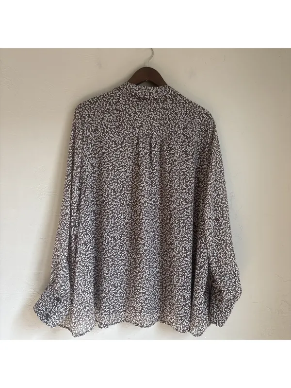 Lane Bryant Sheer Chiffon Blouse Womens 26 28 Brown White Floral Lined Top EUC - Image 4