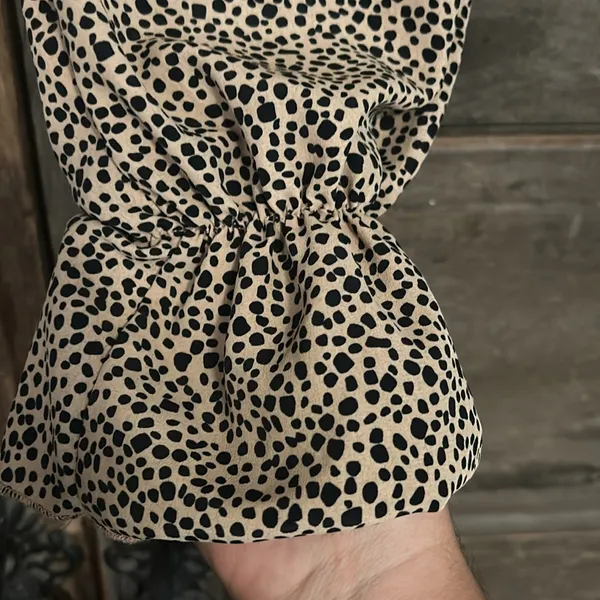 Hesperus Long Sleeve‎ Animal Print Cropped Top Size Medium - Image 3
